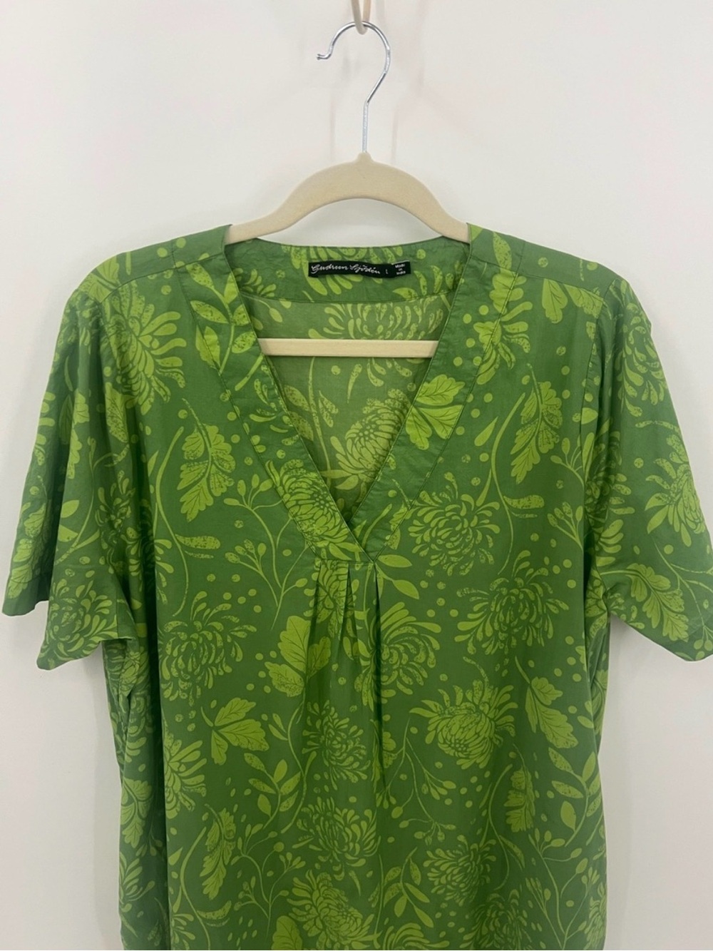 Gudrun Sjoden ORGANIC Green Floral Midi Dress - Picture 3 of 8